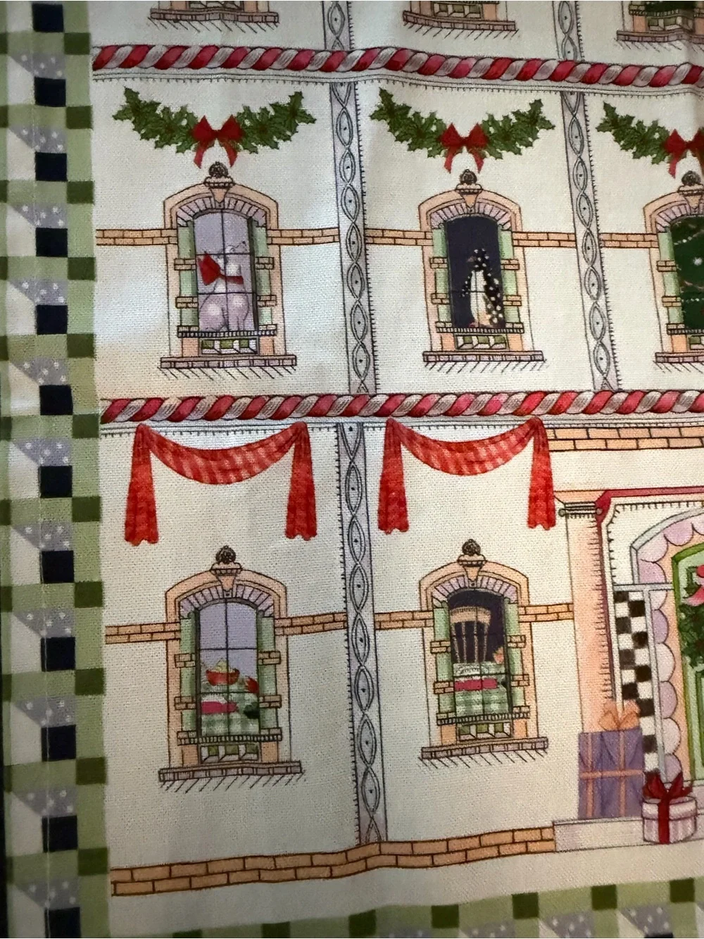Festive Christmas Advent Towel - Holiday House Design